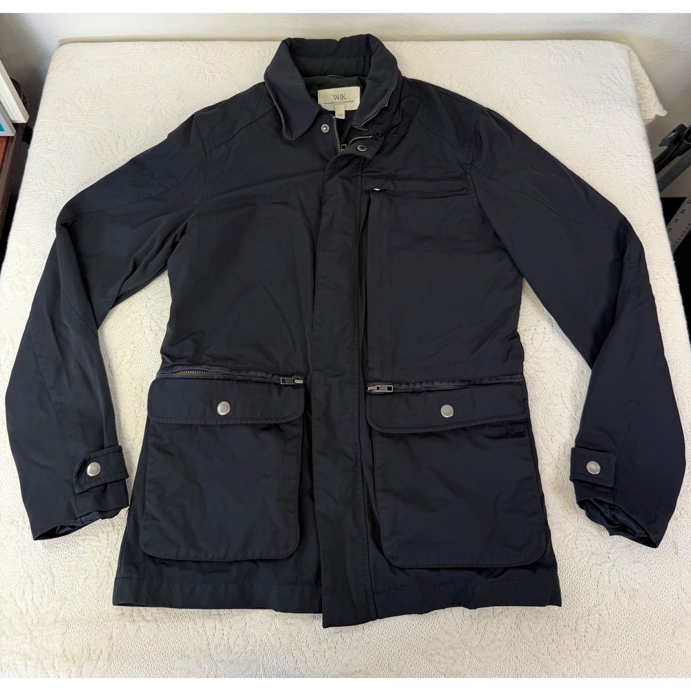 WRK Matteo Gottardi Mens Navy Blue Field Jacket Utility Coat Size Small P S